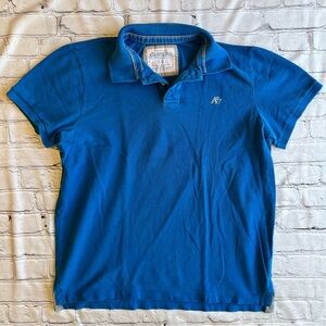 Aeropostale Vintage Y2K Polo Shirt Mens Large Blue Distressed Retro Logo Top Tee